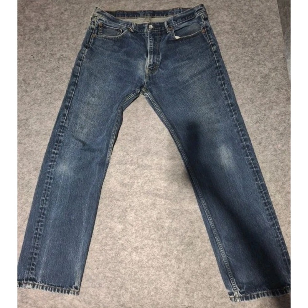 Levi's 505 Jeans Mens 38x32 Blue Regular Fit Stretch Denim Medium‎ Wash
